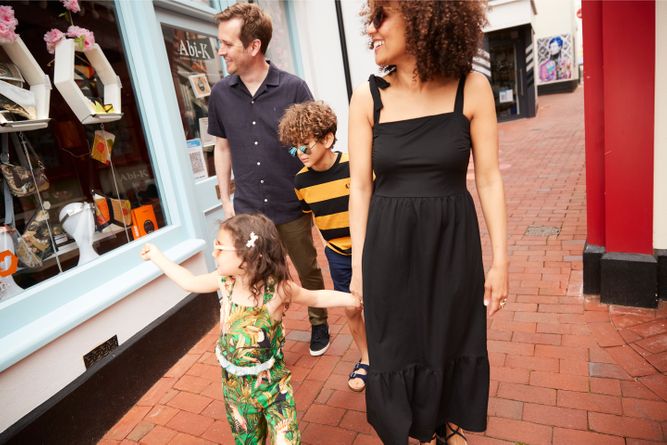 Family shopping together