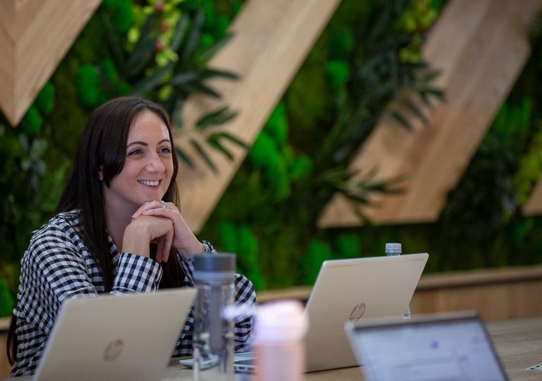 Lady sitting at laptop
