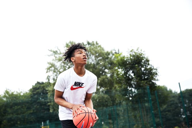 Man playing basketball