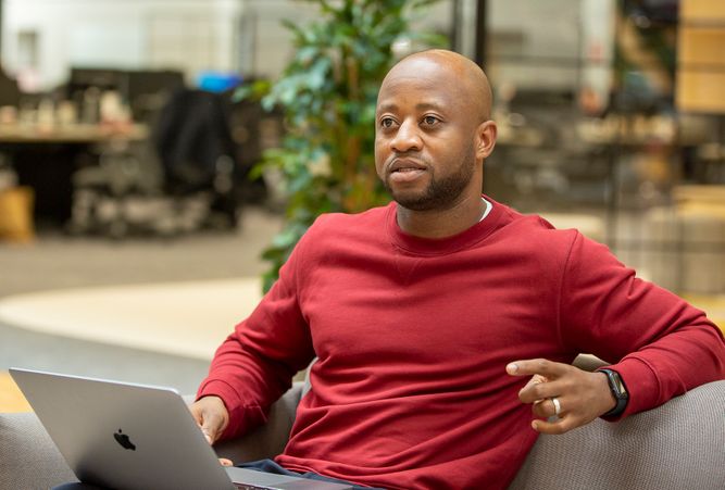 Man working at laptop